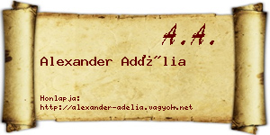 Alexander Adélia névjegykártya